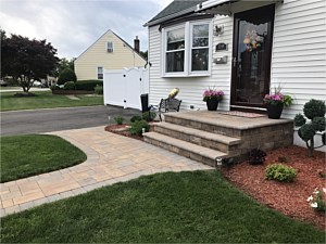 walkways double walk bullnose edging groutless ledgestone random pavers levittown